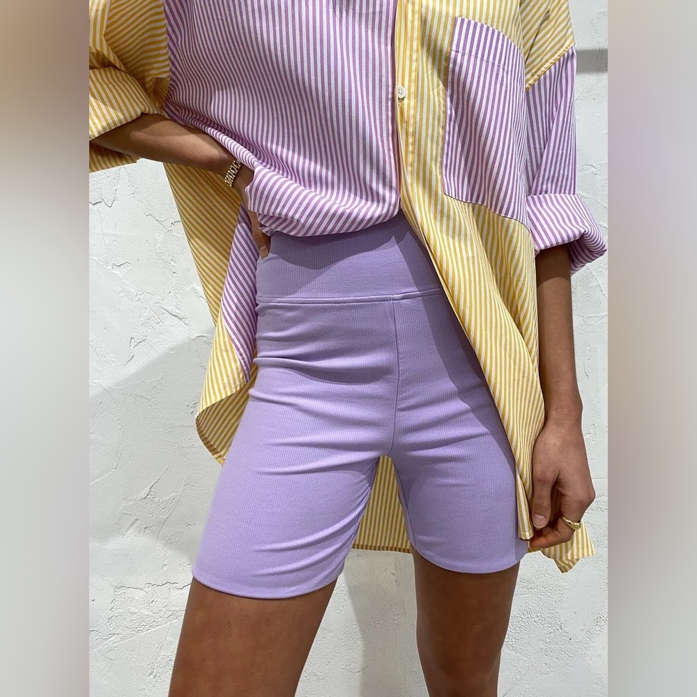 NWT BLANCA LILAC BIKER SHORTS - Picture 3 of 4